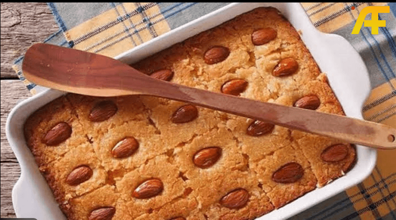 طريقة عمل البسبوسة العادية بالزبادي والسمنة