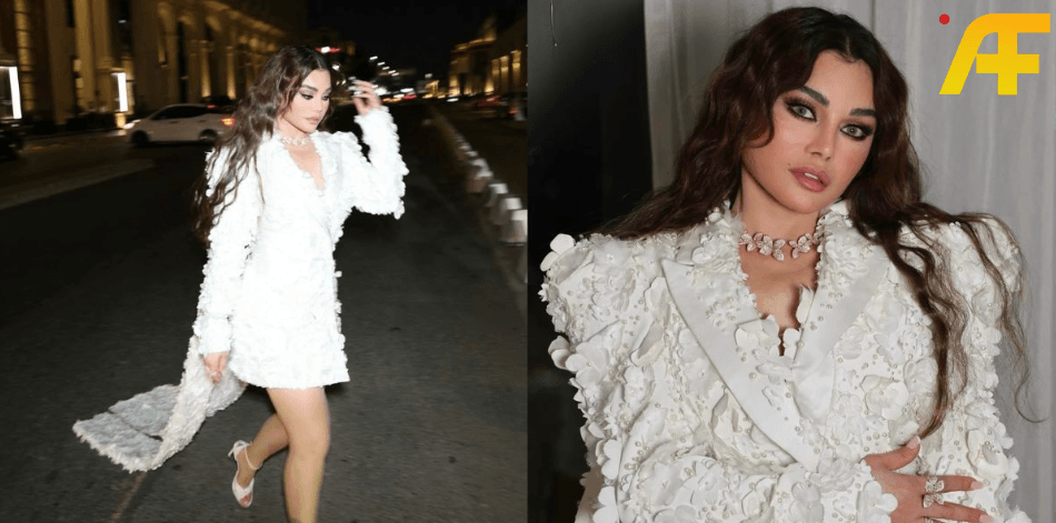 فستان هيفاء وهبي الأبيض